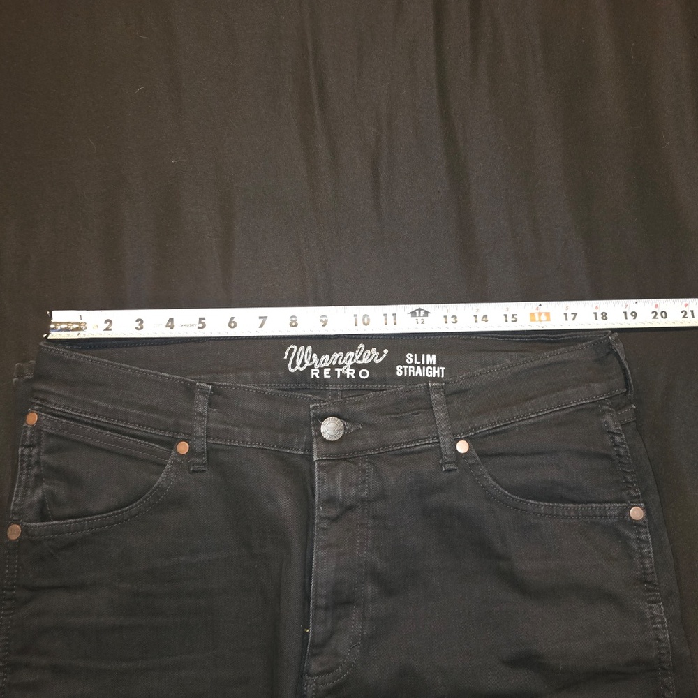 Wrangler Black Retro Slim Straight 36 x32 - Picture 5 of 9